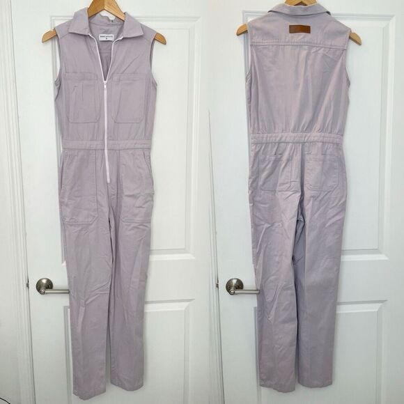Rivet Boss Utility Jumpsuit Sleeveless Size XS in Lilac - Picture 3 of 7